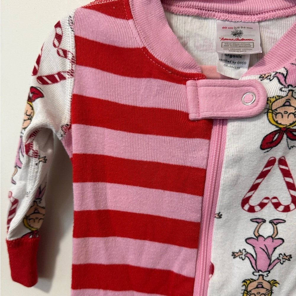 Hanna Andersson Cindy Lou Who Grinch Pajamas 3-6 - Picture 2 of 3